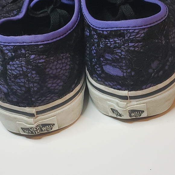 Vans Off The Wall unisex Purple w/ blk lace sneakers womens size 9 mens size 7.5 - Picture 7 of 9